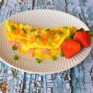 Ham, Onion, and Peppers Omelette